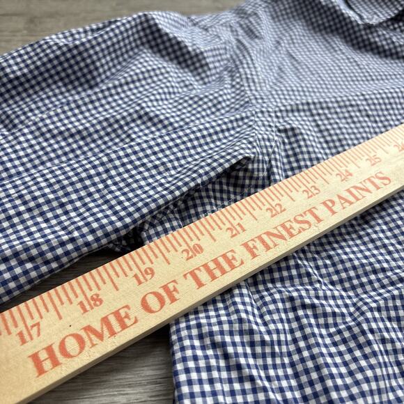 Ralph Lauren Men's XL Blue White Gingham Check Button Down Shirt Red Pony - Picture 8 of 9